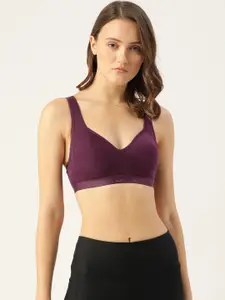 Lady Lyka Purple Workout Bra - Lightly Padded