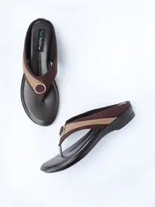 Walkfree Brown Wedge Sandals