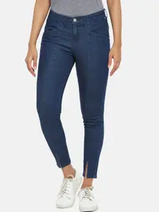 People Women Blue Tapered Fit Jeans