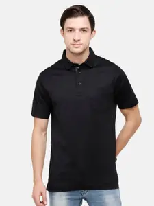 Classic Polo Men Black Polo Collar T-shirt