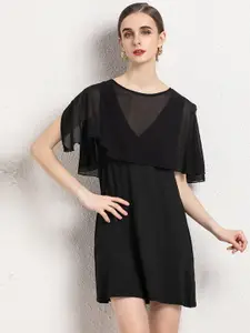 URBANIC Black Solid A-Line Dress