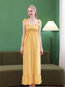 URBANIC Yellow Maxi Nightdress