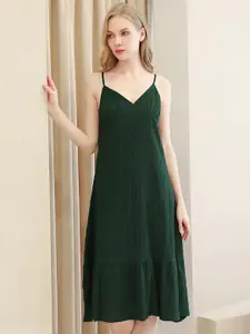 URBANIC Green Ruched Nightdress