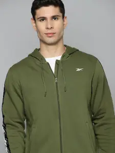 Reebok Men Olive Green PERF Hooded Training Sweatshirt