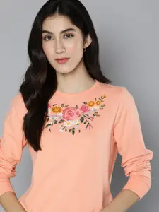 Mast & Harbour Women Floral Printed Pure Cotton Sweatshirt
