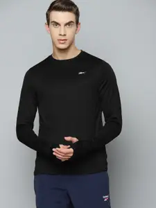 Reebok Men Black Running Long Sleeve REECYCLED + SPEEDWICK T-Shirt