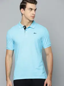 Reebok Men Blue Polo Collar T-shirt