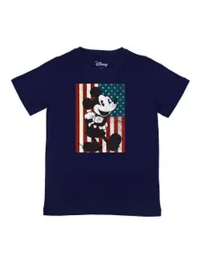 Disney by Wear Your Mind Boys Navy Blue Mickey Mouse Printed T-shirt
