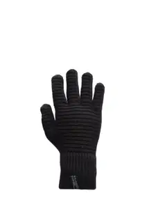 513 Men Black Solid Knitted Gloves