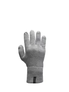 513 Men Grey Melange Solid Knitted Acrylic Wool Blend Gloves