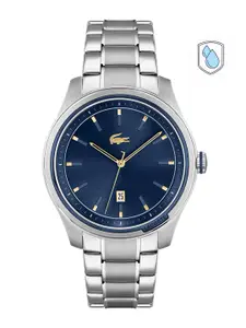 Lacoste MUSKETEER Men Blue Brass Solid Dial & Silver Bracelet Analogue Watch - 2011149