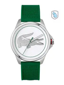 Lacoste Men White Brass Dial & Green Straps Analogue Watch
