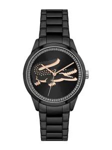 Lacoste Women Black Brass Dial & Black Stainless Steel Analogue Watch 2001192