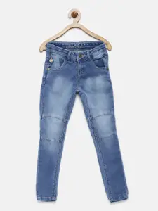 Palm Tree Girls Blue Regular Fit Mid-Rise Clean Look Jeans