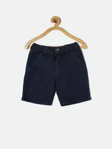 Gini and Jony Boys Navy Solid Regular Fit Denim Shorts