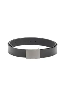 Calvadoss Men Black Textured Leather Belt