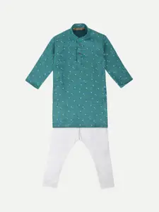 Pro-Ethic STYLE DEVELOPER Boys Sea Green Embroidered Regular Kurta with Pyjamas