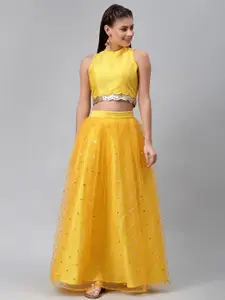 studio rasa Yellow Embellished With Sequinned Ready to Wear Lehenga Set