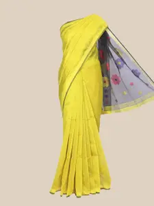 The Chennai Silks Mustard & Green Woven Design Pure Cotton Saree