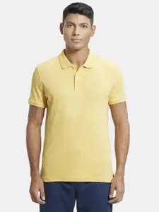 Jockey Men Yellow Polo Collar T-shirt