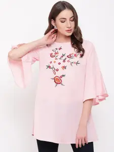 Mayra Pink Floral A-Line Longline Top