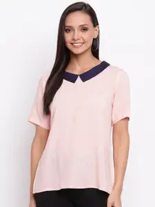 Mayra Pink Peter Pan Collar Regular Top