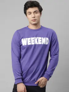 Rigo Men Printed Fleece Pullover Casual Sweatshirt