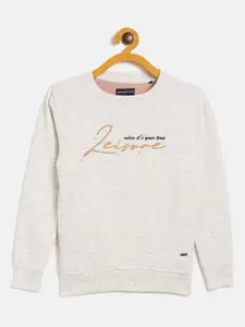 Crimsoune Club Girls Off-White Typography Print Sweatshirt
