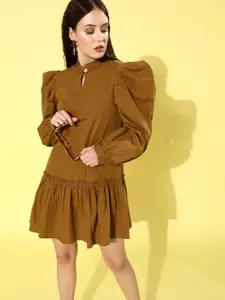 Kassually Women Beautiful Brown Sleek Dress