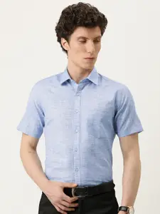 IVOC Men Blue Opaque Formal Shirt