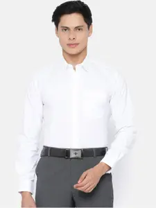 Ramraj Men White Slim Fit Opaque Cotton Formal Shirt
