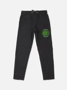 Kids Ville Boys Charcoal Grey Hulk Printed Pure Cotton Lounge Pants
