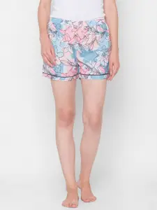 FashionRack Women Blue Printed Shorts