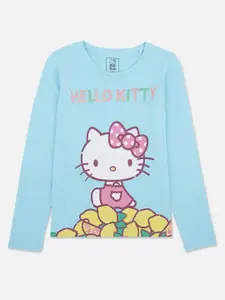 Kids Ville Girls Blue Hello Kitty Printed T-shirt