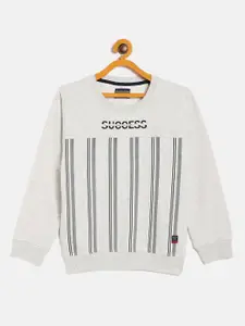 Crimsoune Club Boys White Printed Sweatshirt