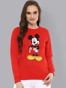 Free Authority Women Red Mickey & Friends Printed Sweatshirt