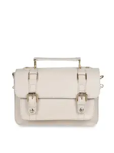 Bagsy Malone Off White PU Structured Satchel