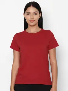 Allen Solly Woman Red Solid Lounge T-shirt