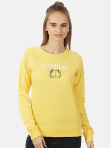 Free Authority Women Yellow Garfield Printed Sweatshirt