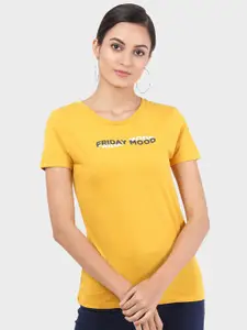 Free Authority Women Yellow Garfield Printed T-shirt