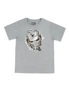 Marvel by Wear Your Mind Boys Grey Melange Printed T-shirt