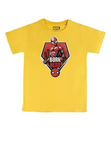 Marvel by Wear Your Mind Boys Yellow Spider-Man Printed T-Shirt