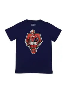 Marvel by Wear Your Mind Boys Navy Blue Spiderman Printed T-shirt
