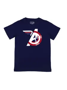 Marvel by Wear Your Mind Boys Navy Blue Printed T-shirt