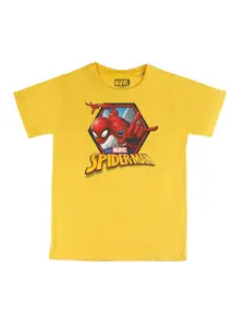 Marvel by Wear Your Mind Boys Yellow Spider-man Printed T-shirt
