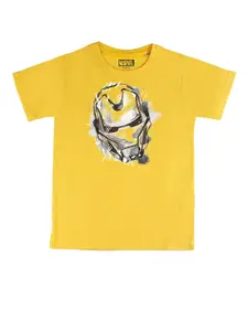 Marvel by Wear Your Mind Boys Yellow & Black Iron Man Printed T-shirt
