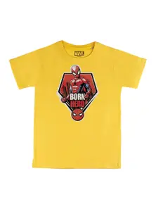 Marvel by Wear Your Mind Boys Yellow & Red Spiderman Printed T-shirt
