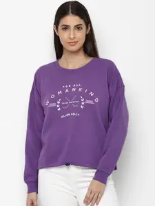Allen Solly Woman Women Purple Printed Sweatshirt