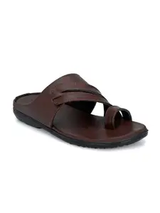 John Karsun Men Brown Solid Comfort Sandals