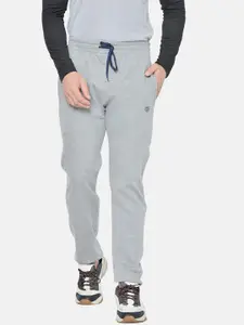 CHKOKKO Men Grey Solid Track Pants